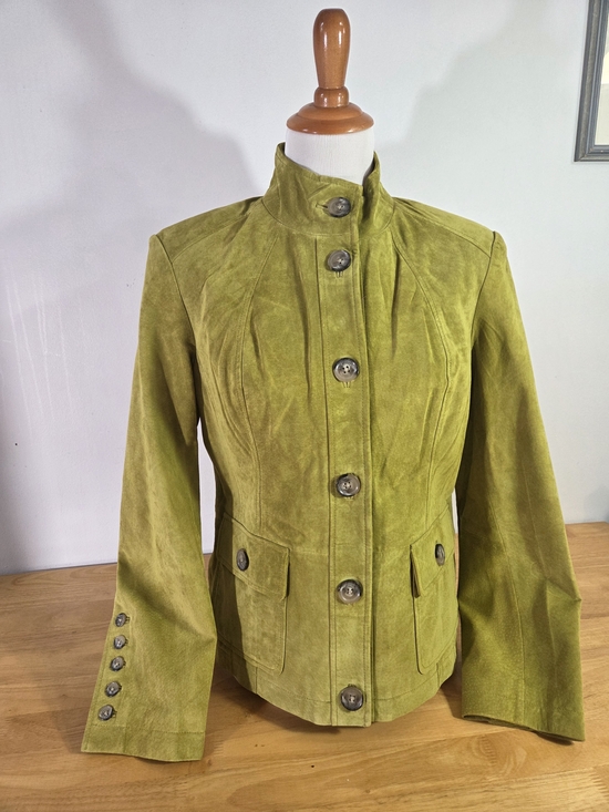 Marshall Fields Jackets & Blazers - Women's Suede Button-Front Jacket in Oak Moss Green